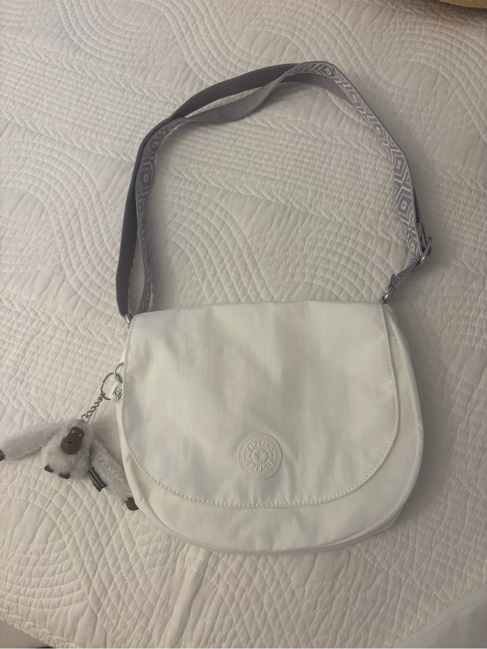 Vintage Kipling white crossbody